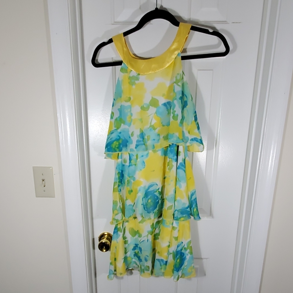 Beautiful spring dress tiered layers flowers